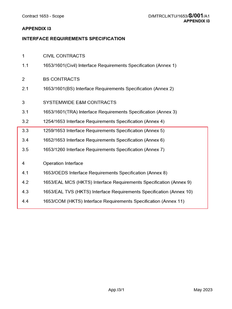 Interface Requirements for Contracts 1653 & 1260 | PDF ...