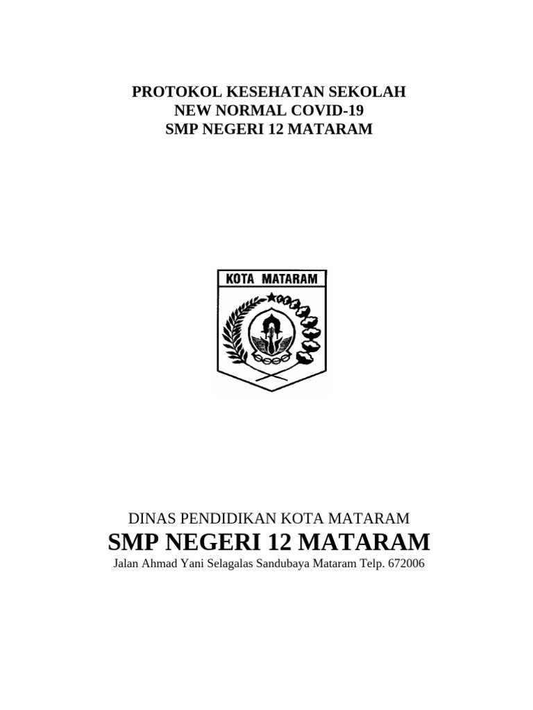 Protokol Kesehatan New Normal SMP 12 | PDF