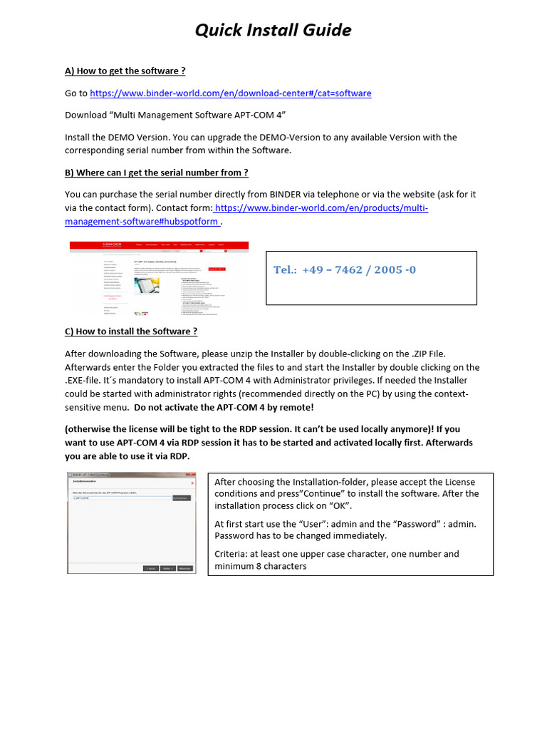 APT COM 4 Release Quick Install Guide 11-2019 | PDF | Installation ...