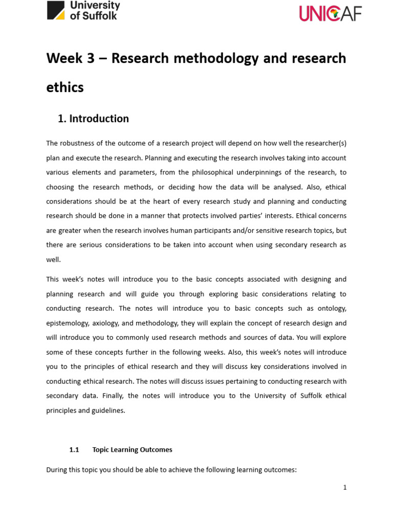Research Methodology and Ethics Overview | PDF | Sampling (Statistics ...