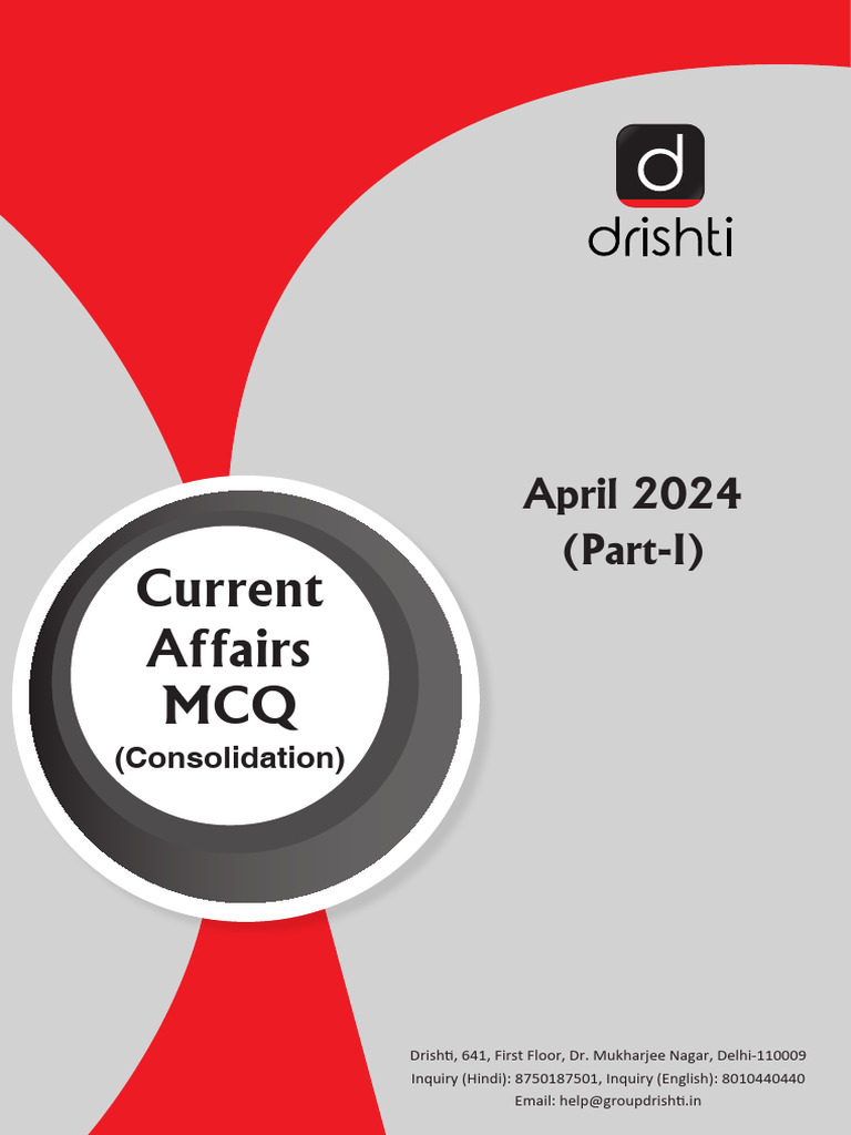 April 2024 Current Affairs MCQs | PDF | Eclipse | Rift