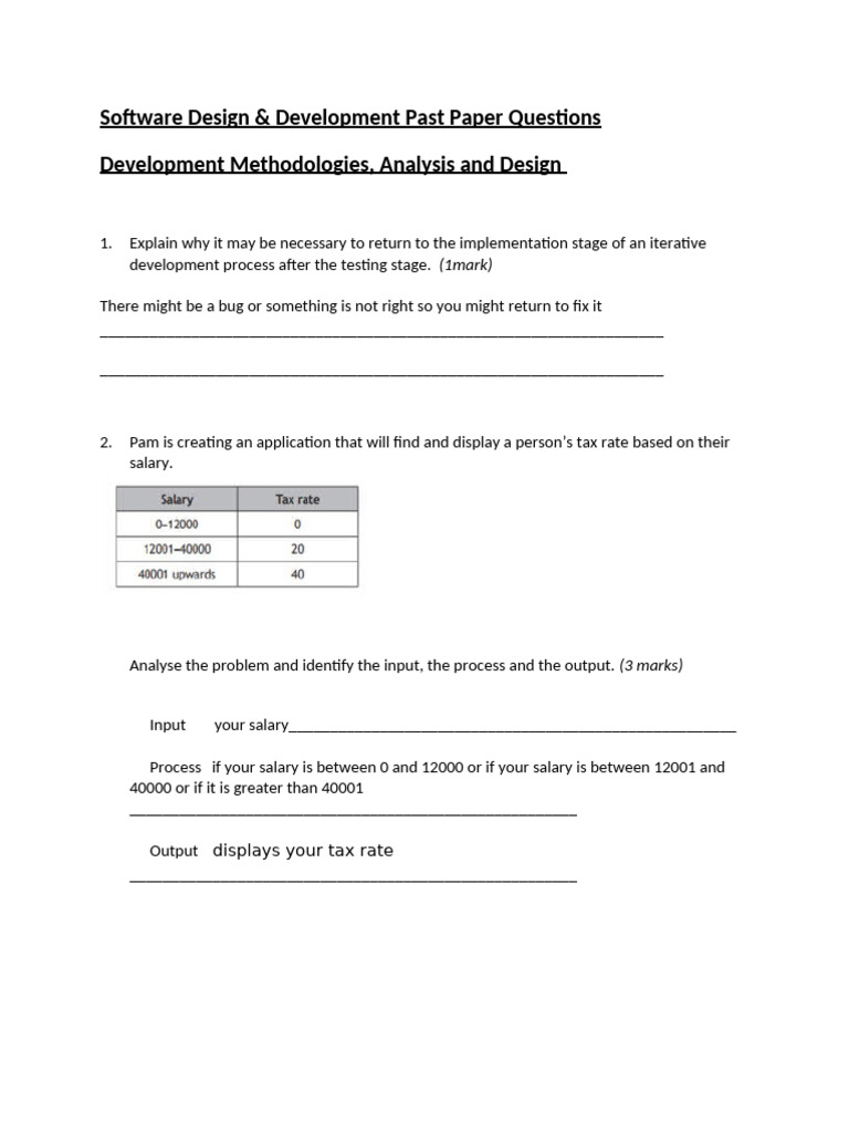 Analysis and Design Exam Questions | PDF | Computers