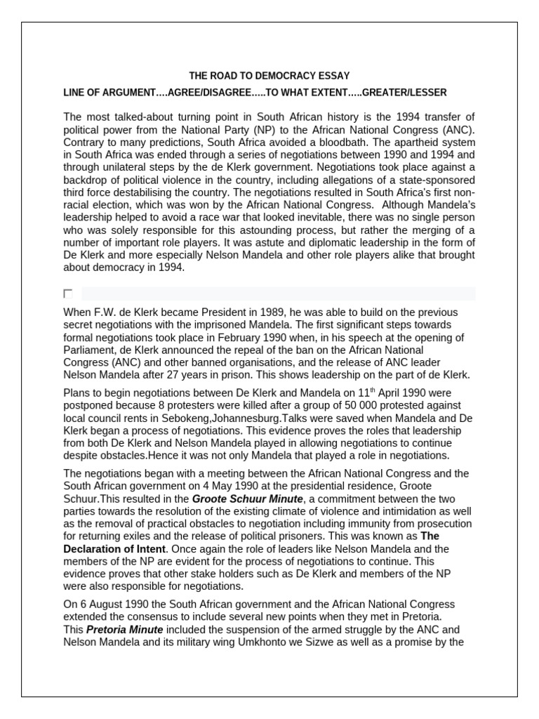 Road to Democracy in South Africa | PDF | Nelson Mandela | Political Events