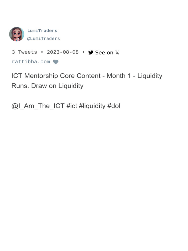 ICT Mentorship Month 1: Liquidity Insights | PDF | Computers