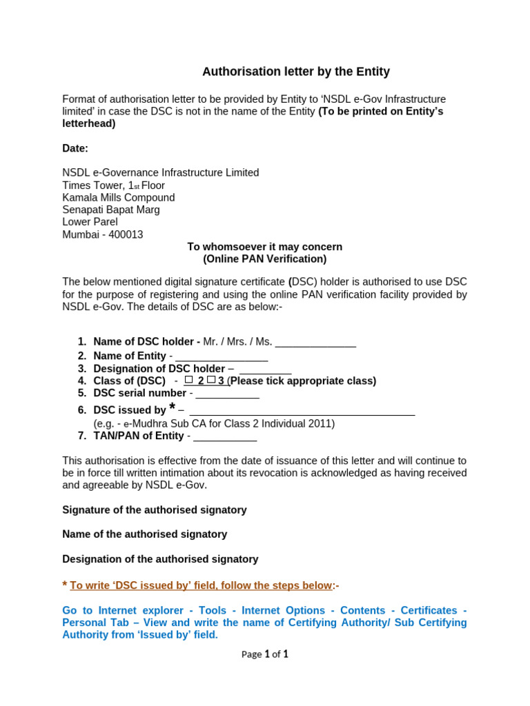 Authority Letter | PDF | Business
