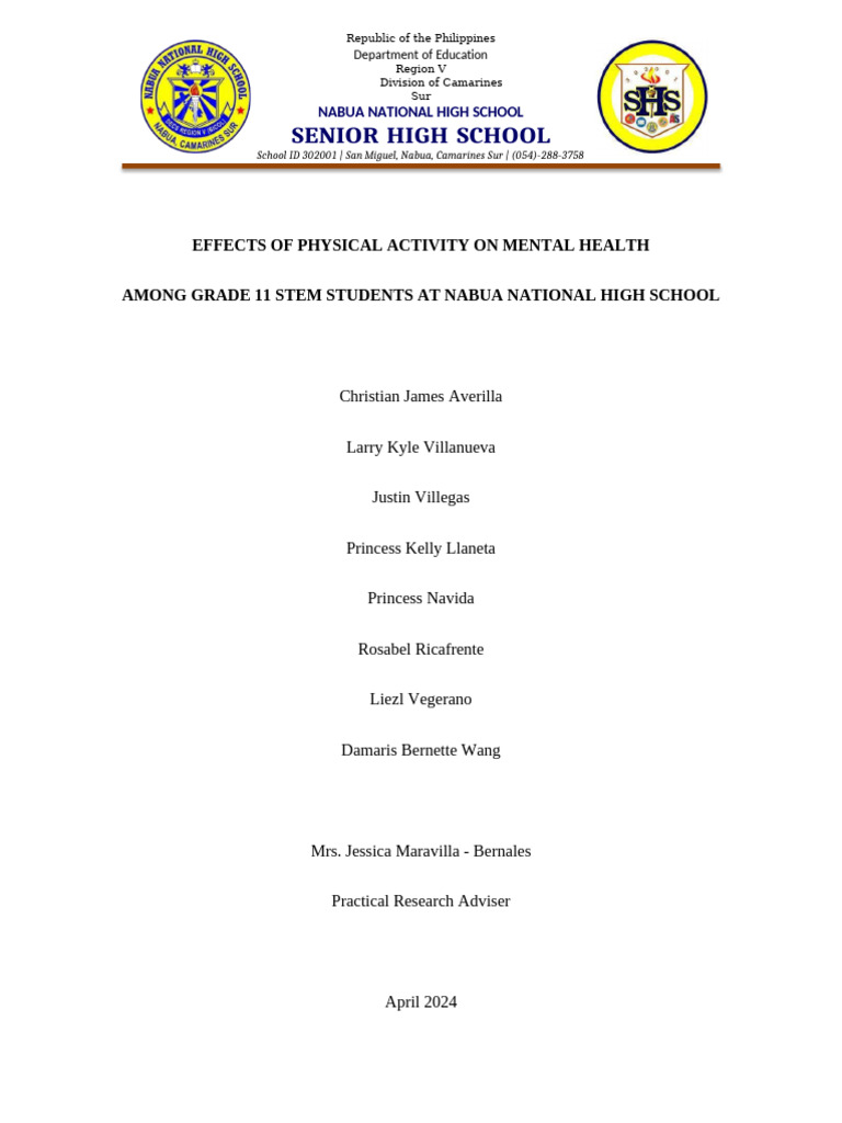 Impact of Physical Activity on STEM Students' Mental Health | PDF ...