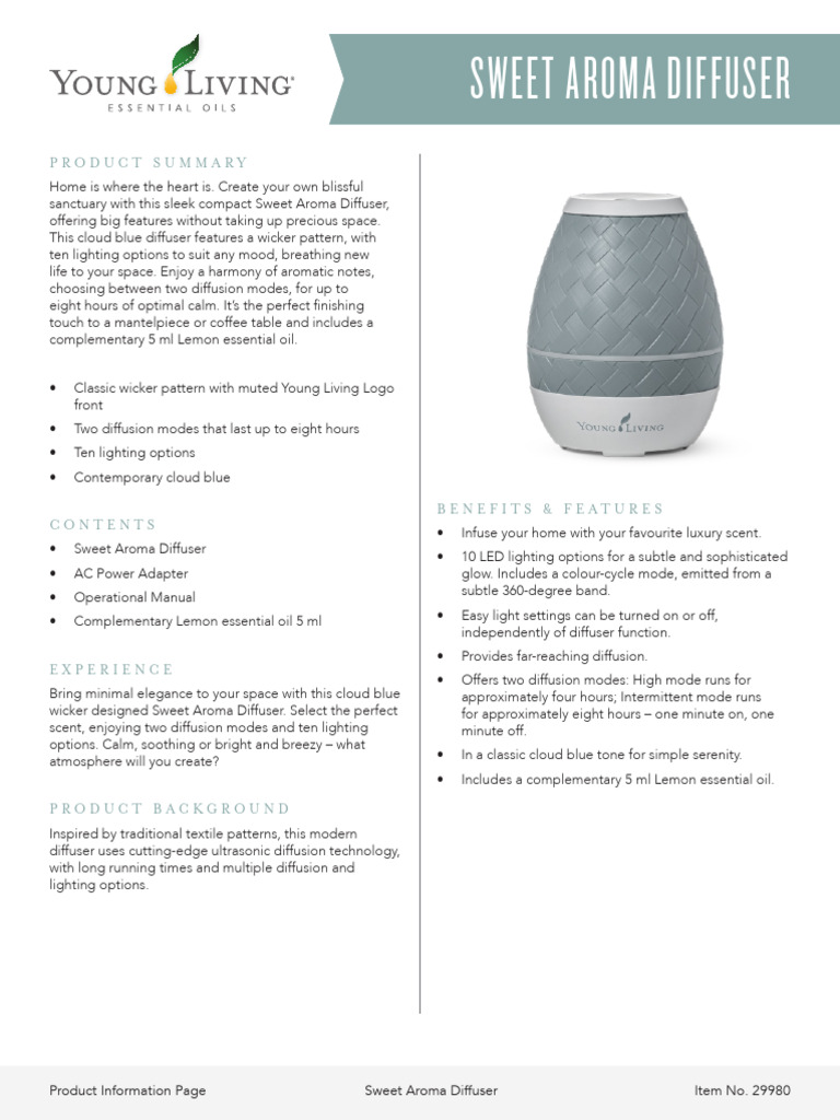 Sweet Aroma Diffuser Features Overview | PDF | Cooking, Food & Wine ...