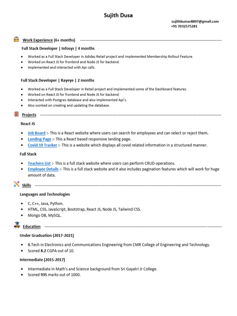 SujithDusa Resume | PDF | Computer Programming | Software Development