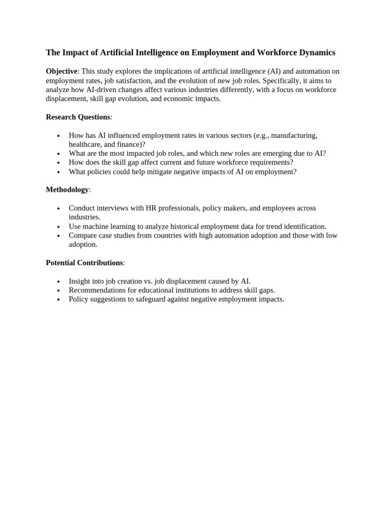 The Impact of Artificial Intelligence On Employment and Workforce ...