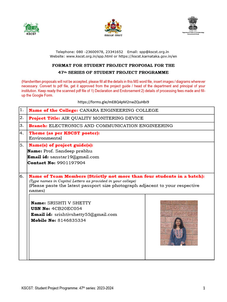 Fund Proposal Form-nithik[1] | PDF | Air Pollution | Sensor