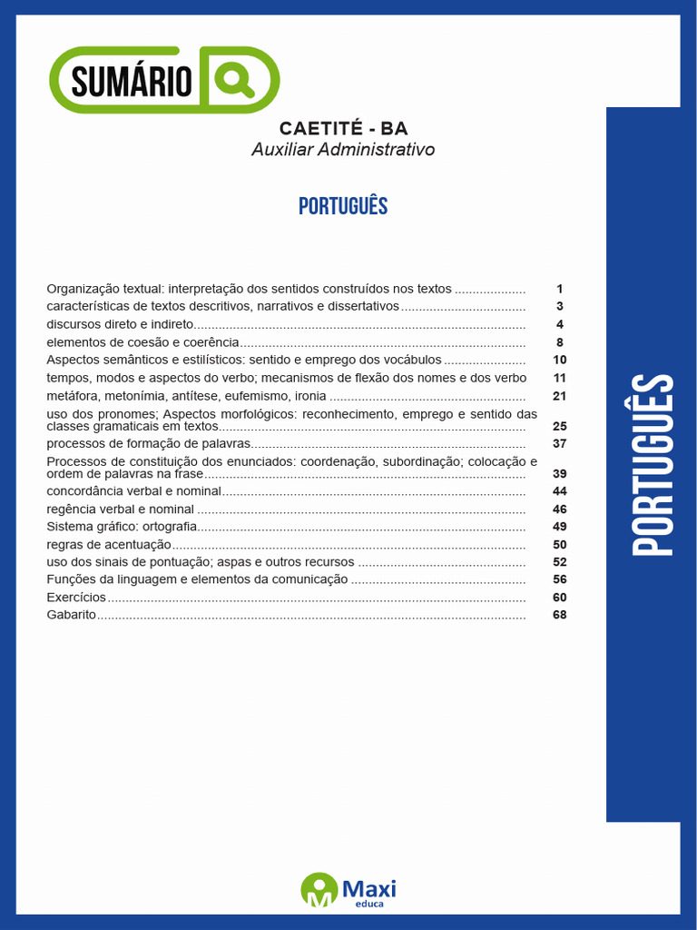 01 Portugues | PDF | Plural | Assunto (gramática)