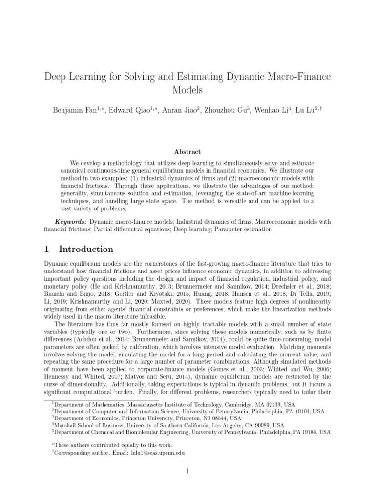 Deep Learning For Solving and Estimating Dynamic Macro-Finance Models ...