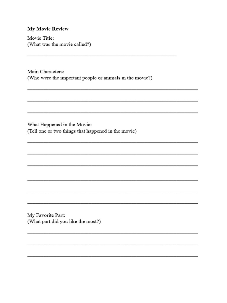 Kids' Movie Review Template | PDF