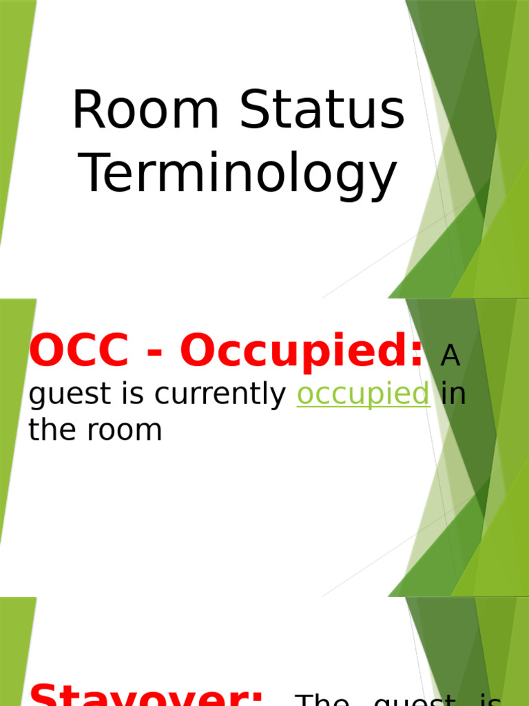 Room Status | PDF | Hospitality Industry | Hotel