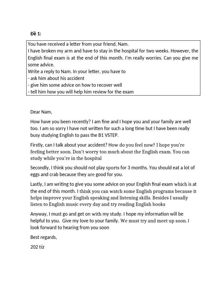 Letter of Support for a Friend's Recovery | PDF | Language Arts ...
