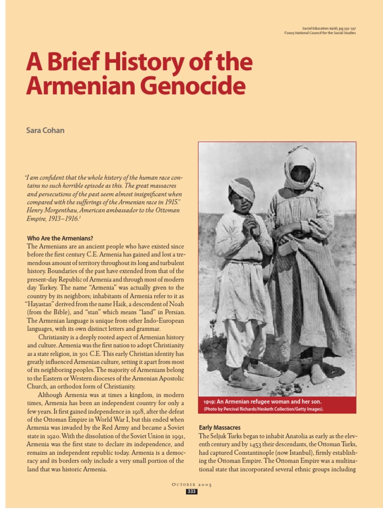 A Brief History of the Armenian Genocide Armenia