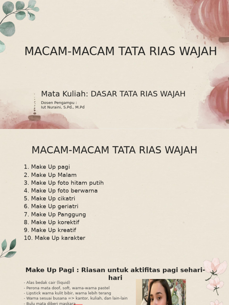 Jenis-Jenis Tata Rias Wajah | PDF