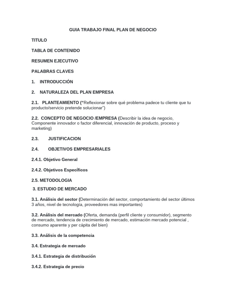 GUIA PLAN DE NEGOCIO 2024 Ok | PDF | Plan de negocios | Presupuesto