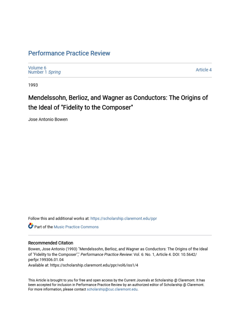 Mendelssohn Berlioz and Wagner As Conductors - The Origins of TH | PDF ...