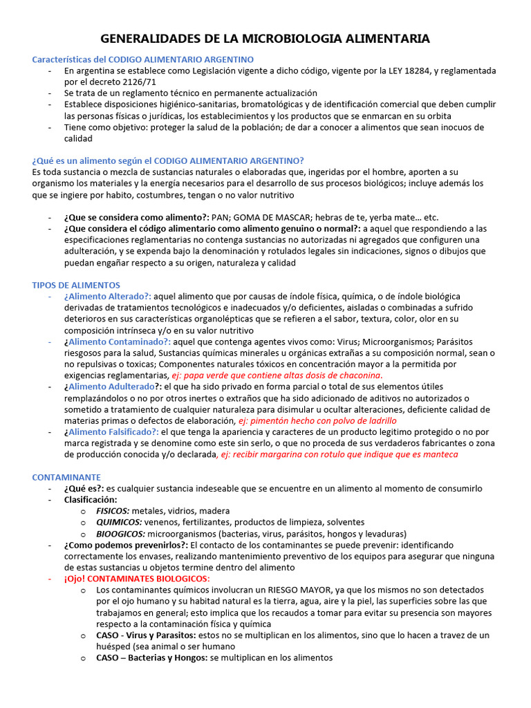Generalidades de La Microbiologia Alimentaria | PDF | Alimentos | Las ...