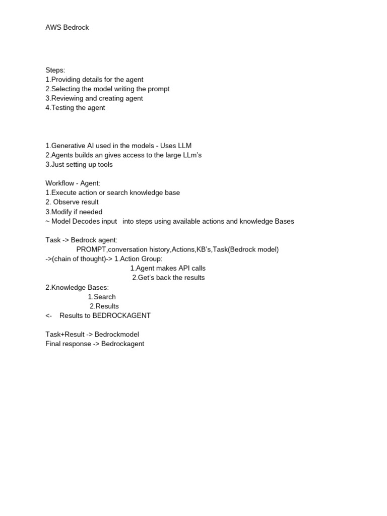 AWS Bedrock Agent Setup Guide | PDF | Computers | Technology & Engineering