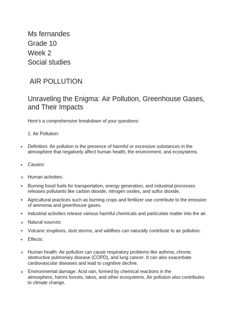Understanding Air Pollution and Its Effects | PDF | Waste | Air Pollution
