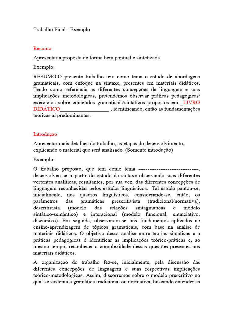 Trabalho Final - Orienta - Es | PDF | Gramática | Linguística