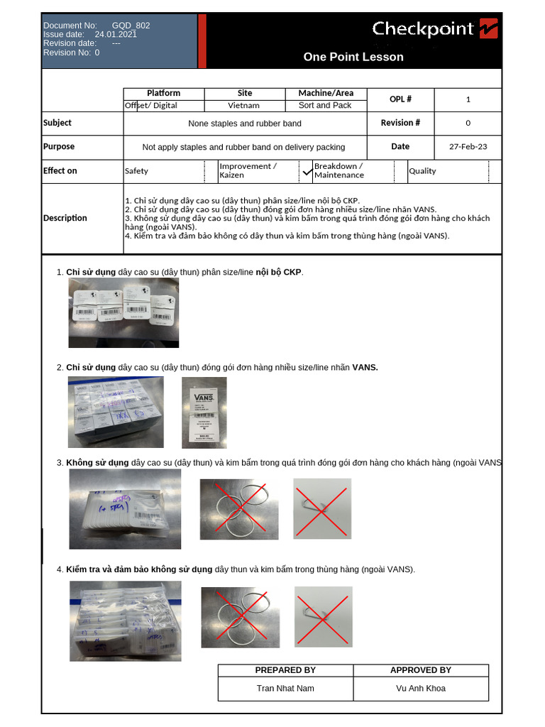 GQD - 802 - One Point Lesson - None Staples and Rubber Band - CKP VN | PDF