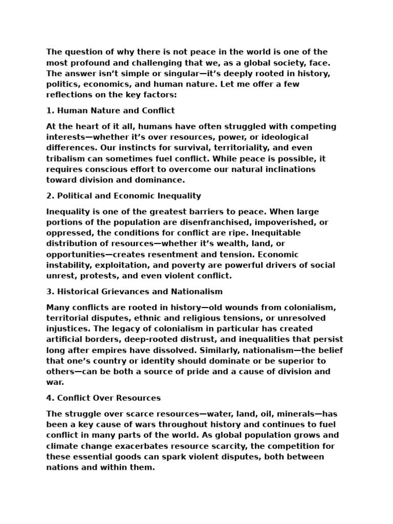 Unraveling The Complexities Behind The Enduring Absence of Peace | PDF ...
