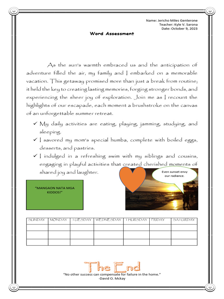 Word Assessment | PDF