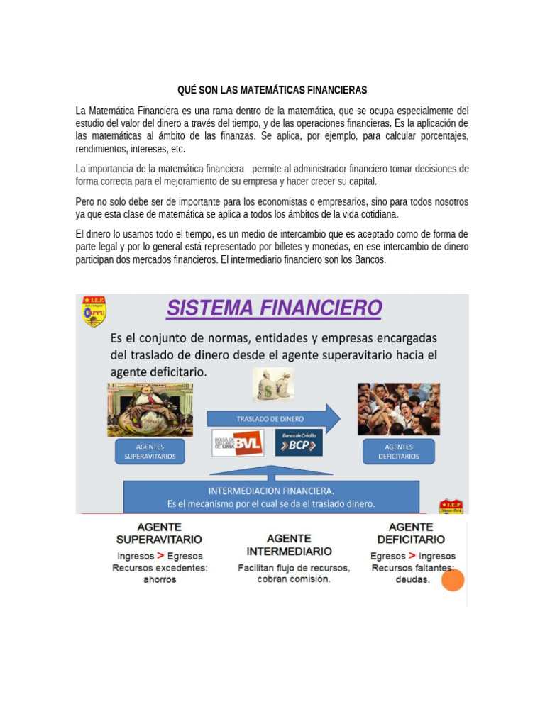 Clase Matematica Financiera | PDF | Interés | Finanzas Matemáticas