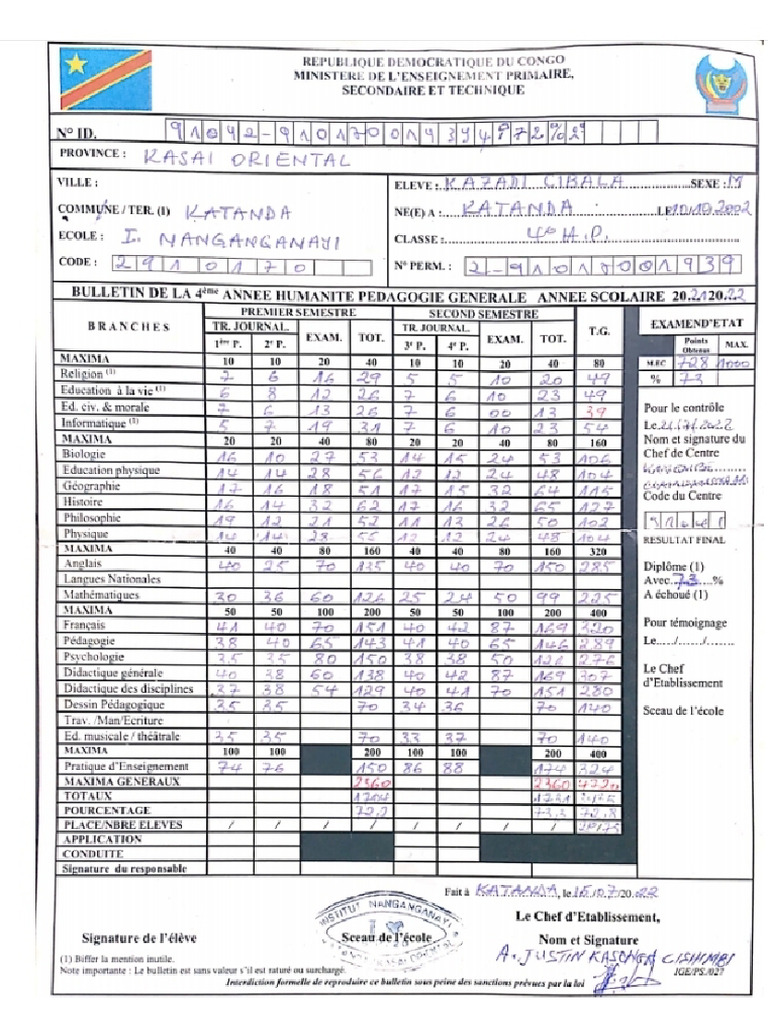 Bulletin 6ème | PDF