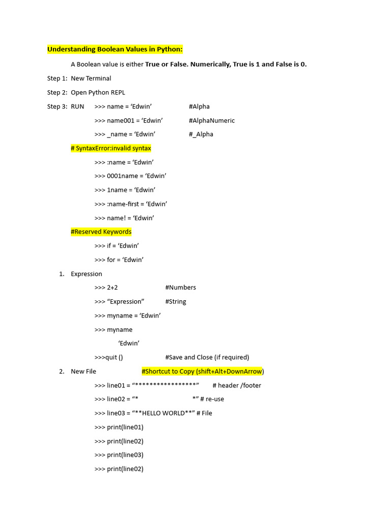 Assignment Opertators On Values | PDF | Boolean Data Type | Python ...
