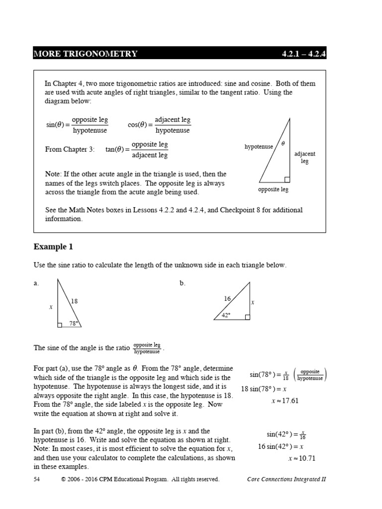 Im 2 Closure Practice CH 4 | PDF | Triangle | Trigonometry