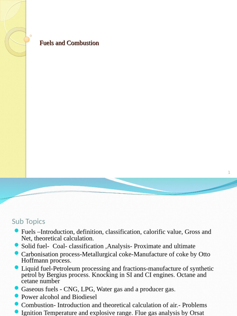 Fuels and Combustion Overview | PDF | Petroleum | Fuels