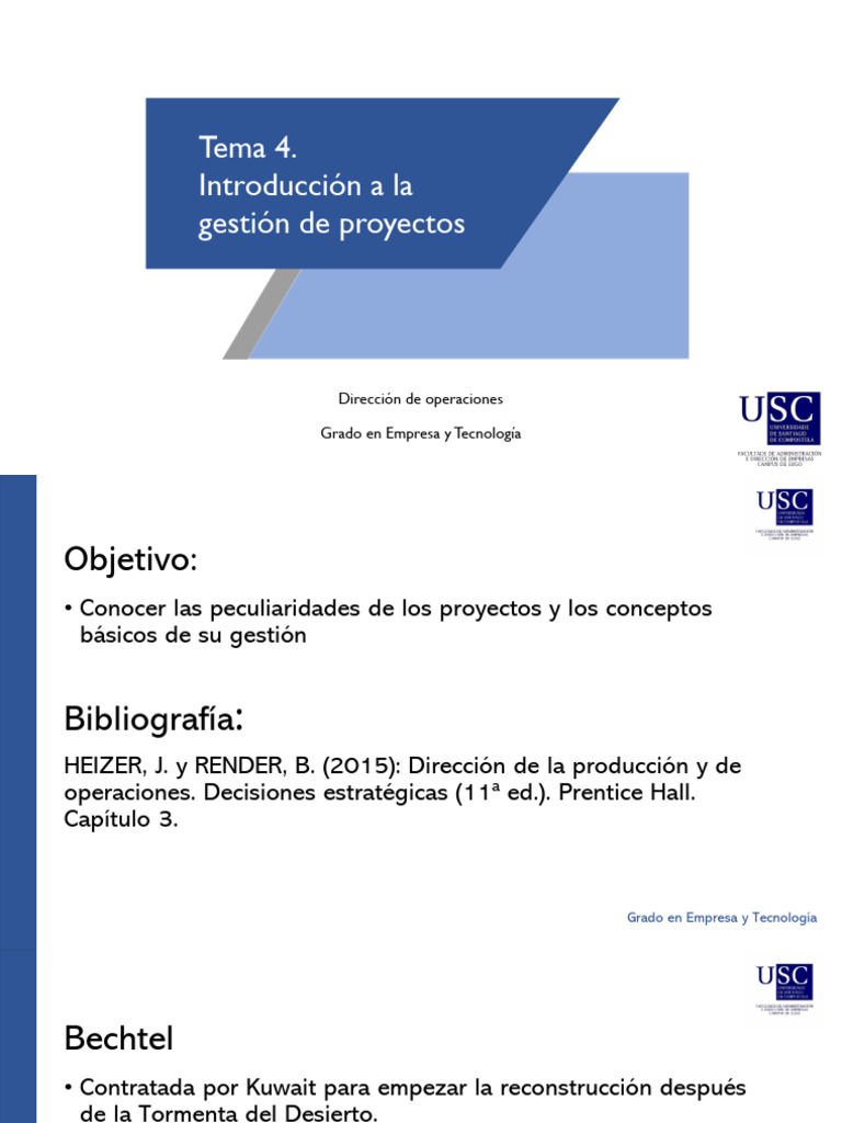 Tema 4 - Introduccion A La Gestion de Proyectos | PDF | Business ...