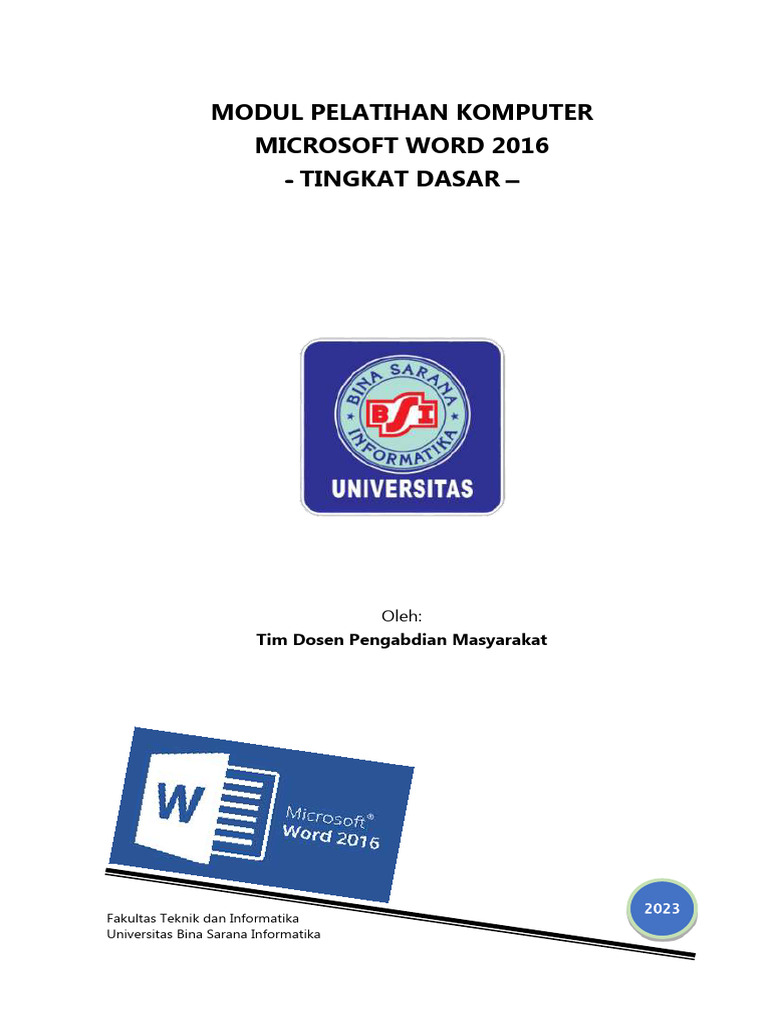 Pelatihan Dasar Microsoft Word 2016 | PDF