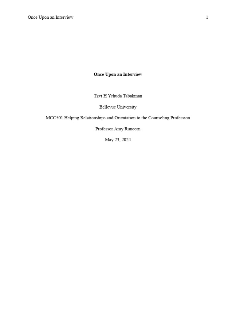 Once upon an interview pdf psychotherapy psychology