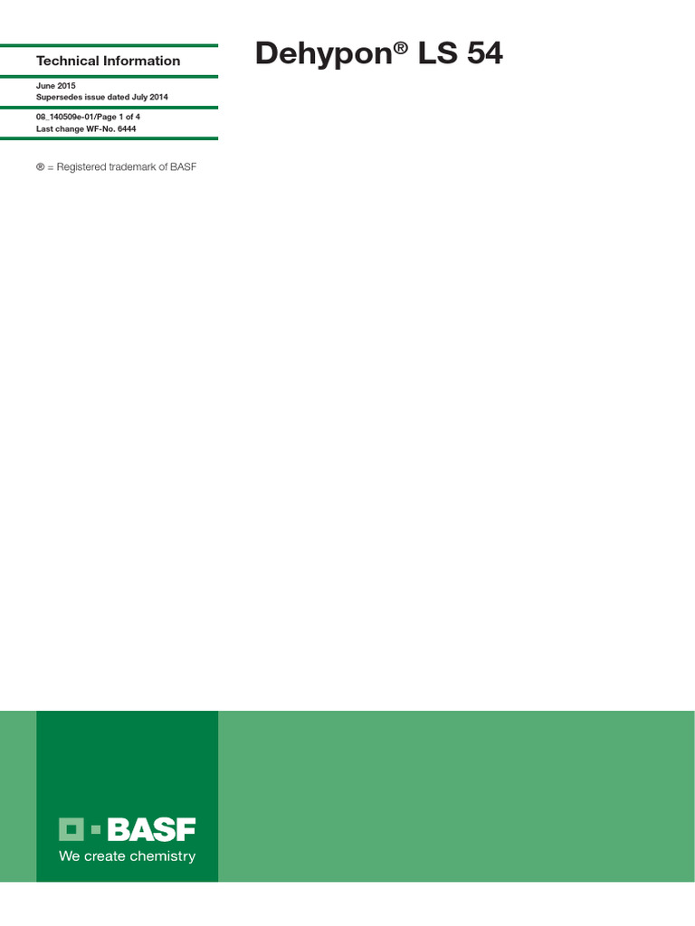 60ad6fb1afac0ccfbeb429d9 Dehypon LS 54 30528519 | PDF | Solubility ...