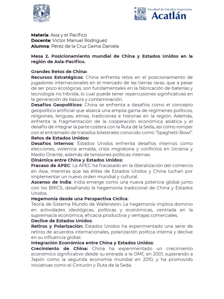 Conferencia de Geopolítica | PDF | China | Política mundial