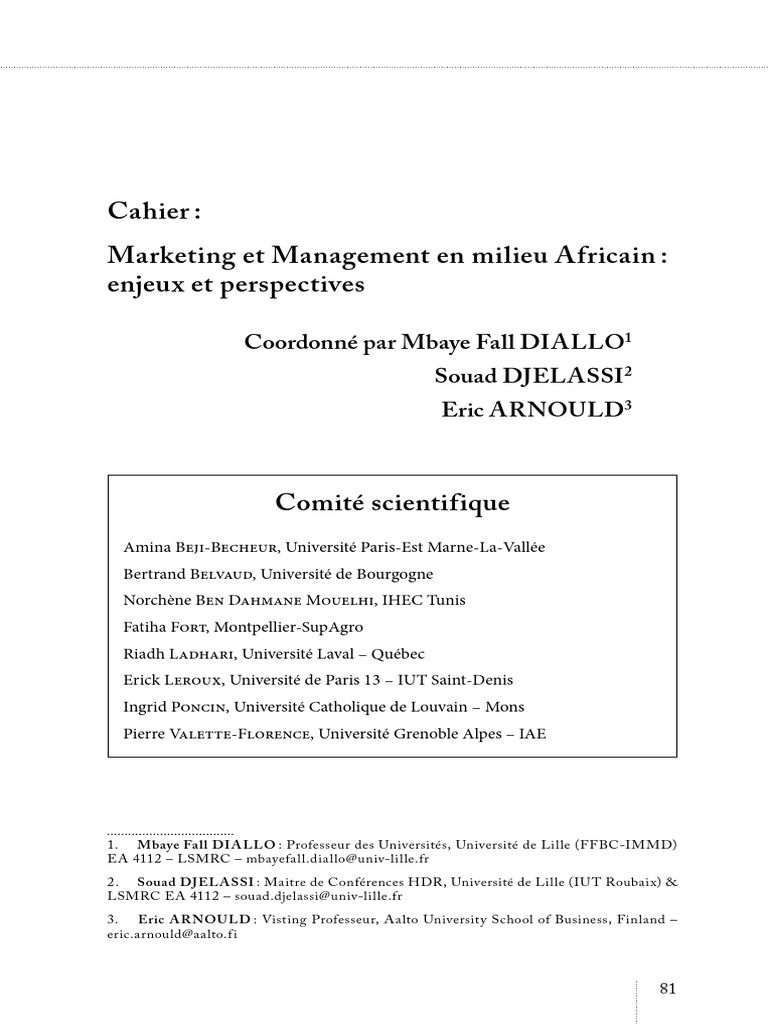 Marketing et Management en Afrique | PDF | Responsabilité sociétale des ...