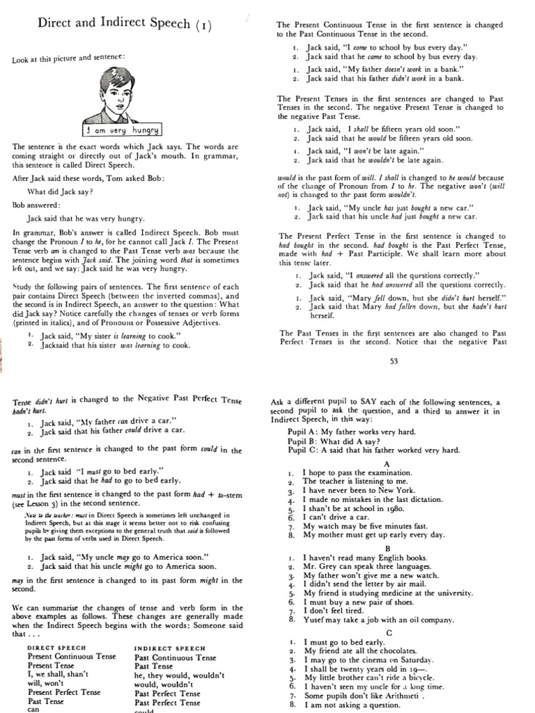 Chapman 3 - Direct and Indirect Speech | PDF | Subject (Grammar ...