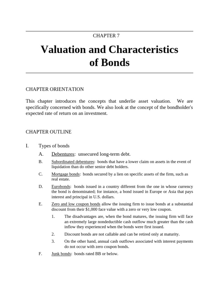 Bond Valuation and Characteristics Guide | PDF | Bonds (Finance ...