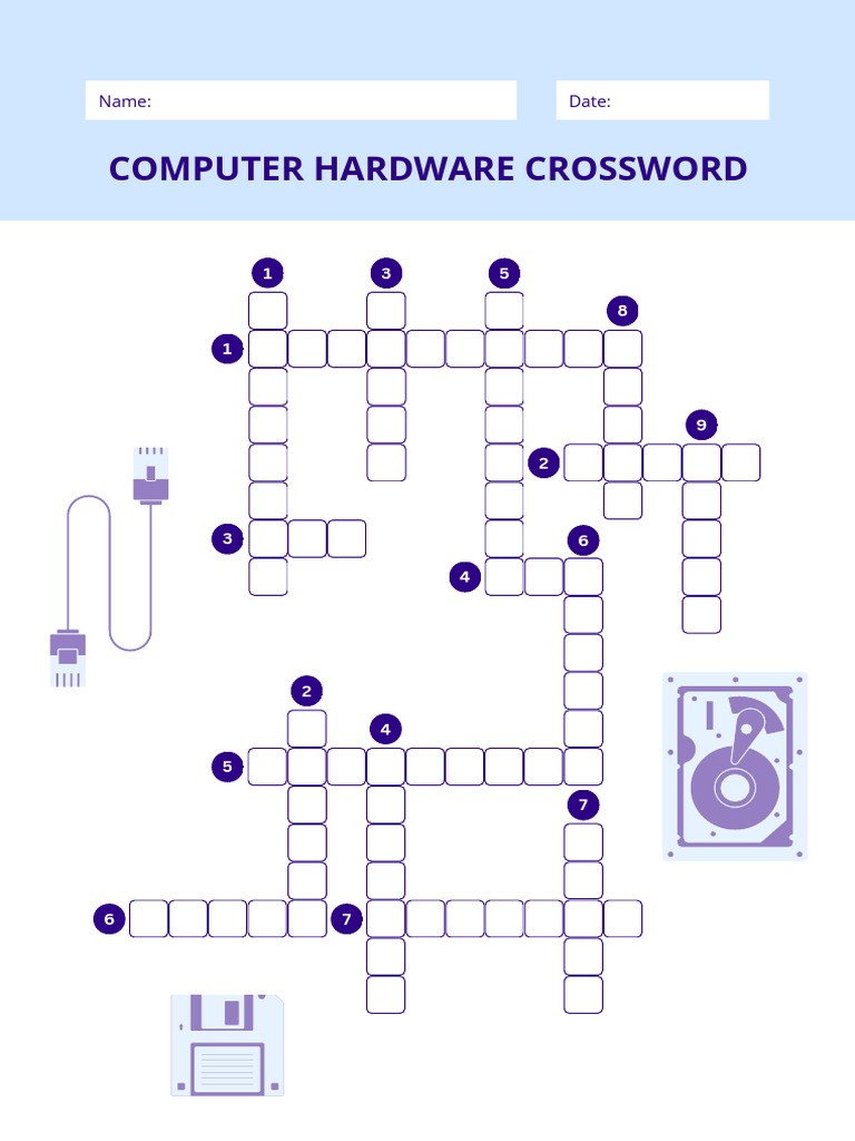 Computer Hardware Crossword Puzzle | PDF | Computer Data Storage ...