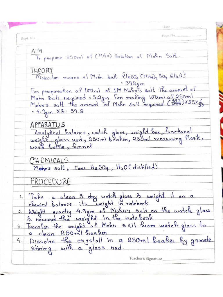 Chemistry Titration Practical | PDF