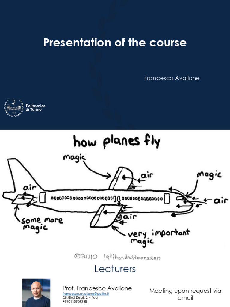 Slides 00 - Presentation of The Course | PDF | Aerodynamics | Fluid ...
