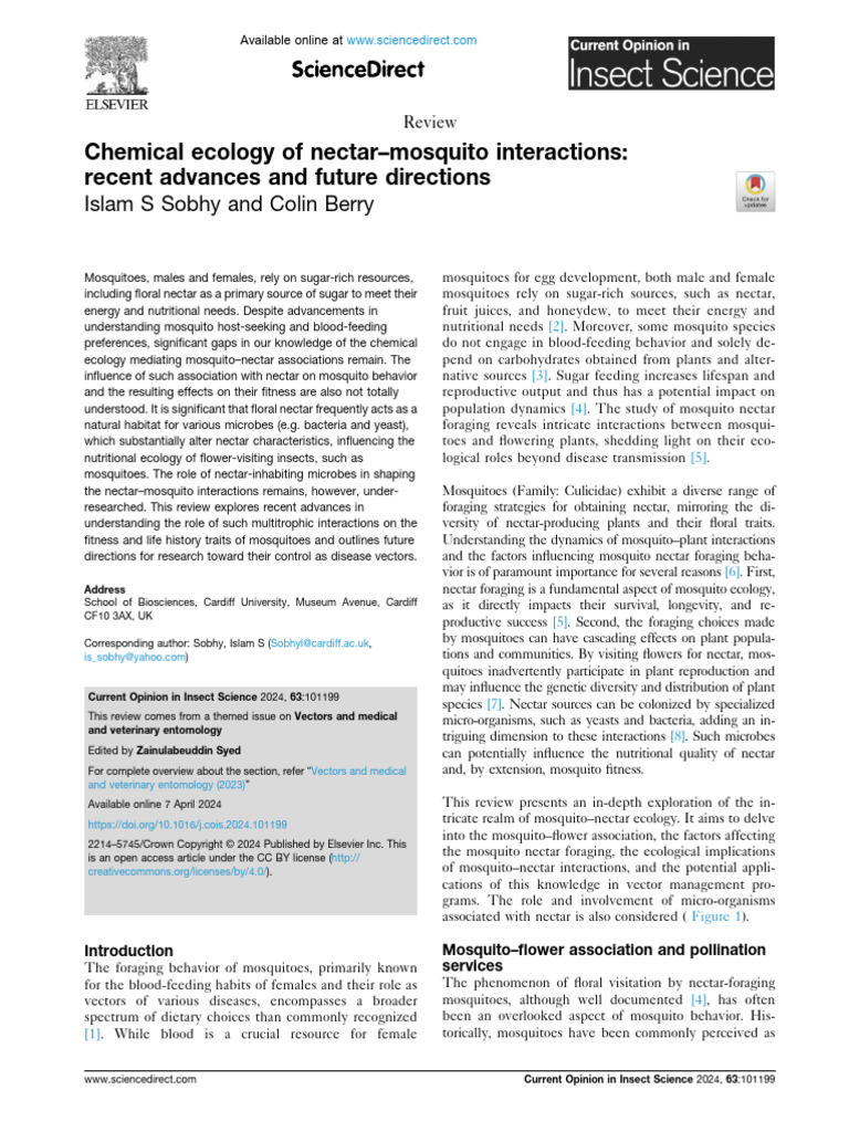 Insect Science | PDF | Mosquito | Flowers