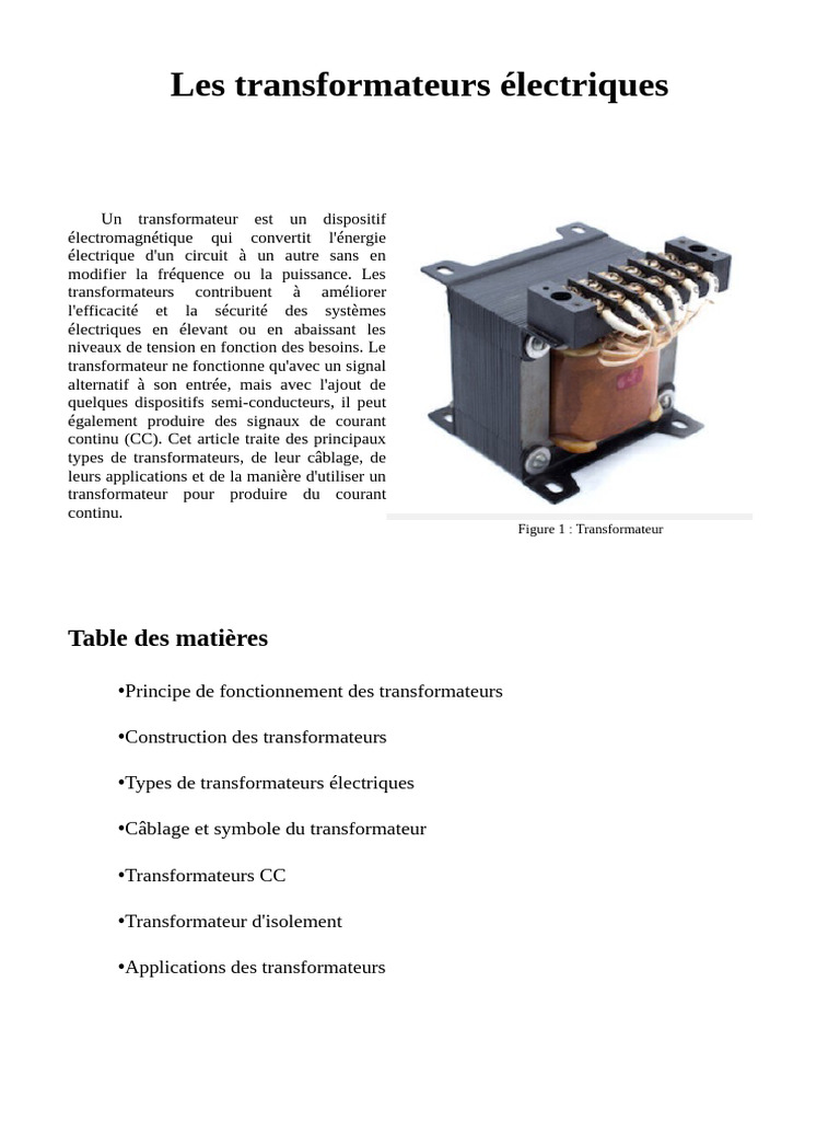 TRANSFO PDF Transformateur électrique Inducteur — free download