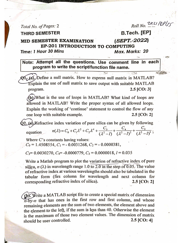 Mid Sem 22 | PDF