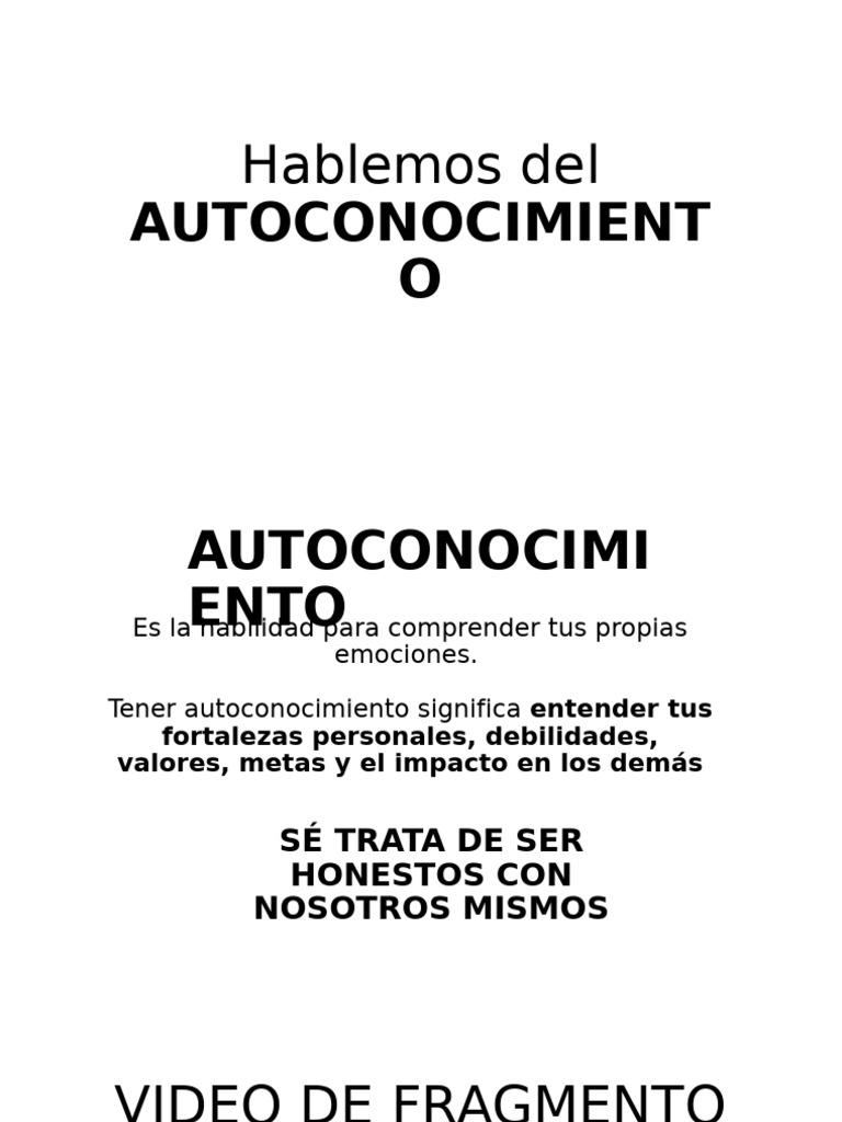 Hablemos Del Autoconocimiento Pdf